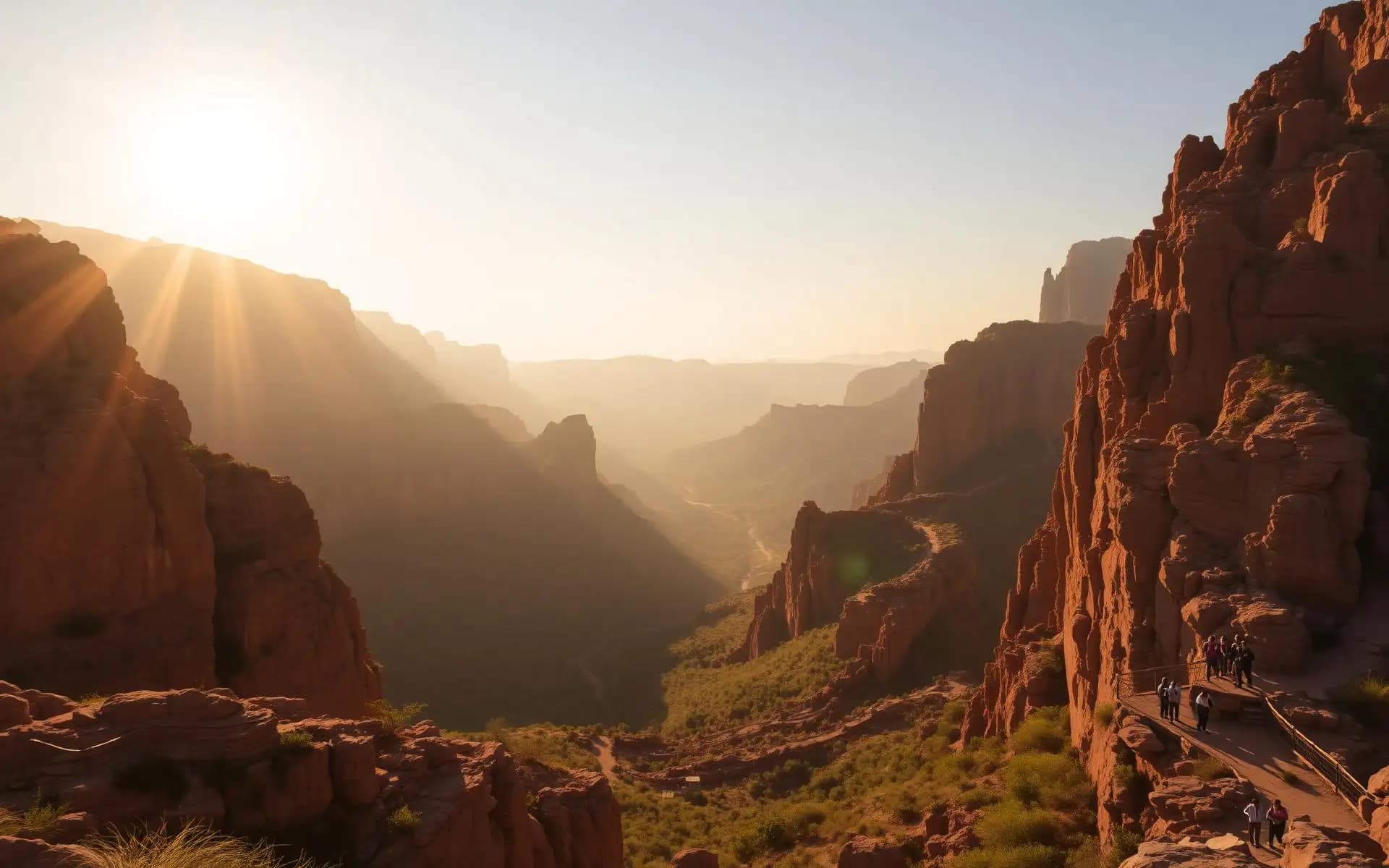 Vue panoramique du Rocher de Joie au lever du soleil